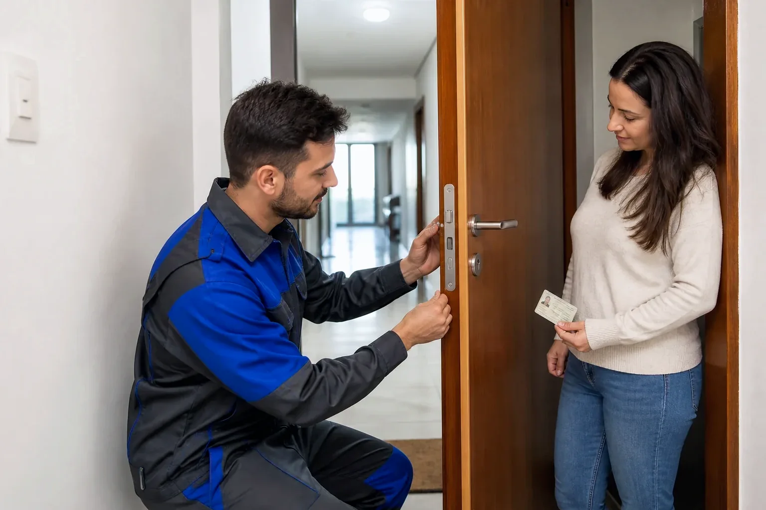 Chaveiro abrindo uma porta em Imperatriz com ferramentas especializadas.